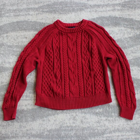 Gap Red Cable Knit Women's Sweater - Picture 1 of 4